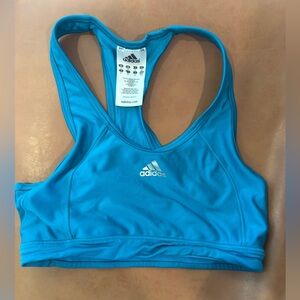 adidas Teal Blue Racerback Sports Bra with Logo